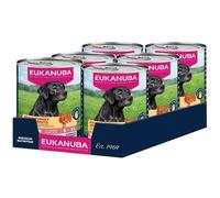 Eukanuba Senior alimento para Perros húmedo con Pavo y Zanahoria, Comida húmeda Premium sin Cereales para Perros Mayores, 6 latas de 400 g