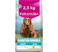 EUKANUBA Sensitive Digestion - Alimento para Perros con Pollo y arroz de fácil digestión - Alimento seco Suave para el estómago Special Care para Perros Adultos con digestión Delicada, 2,3 kg