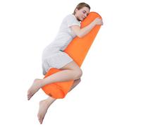 EULANT Almohada Lateral Inflable para Dormir de Lado, Ligera Almohada de Todo el Cuerpo Redonda Larga, Travesseiro de Soporte de Viaje, 120 * 20cm, Inflable & Compacta