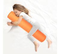 EULANT Almohada Lateral Inflable para Dormir de Lado, Ligera Almohada de Todo el Cuerpo Redonda Larga, Travesseiro de Soporte de Viaje, 90 * 20cm, Inflable & Compacta