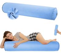EULANT Almohada Lateral Inflable para Dormir de Lado, Ligera Almohada de Todo el Cuerpo Redonda Larga, Travesseiro de Soporte de Viaje, 120 * 20cm, Inflable & Compacta