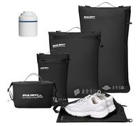 EULANT Bolsas Compresion Organizadoras Maleta para Viaje, 3 Bolsas al Vacío + 1 Bolsa para Zapatos + 1 Bolsa de Impermeables, Organizador de Viaje para Equipaje de Mano, IPX8 Cremallera Hermética
