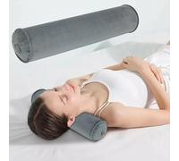 EULANT Hinchable Almohada Cervical de Viaje 10x48cm, Suave y Acogedora Almohada Cervical de Terciopelo para Camping, Rollo de Rodilla, Rollo de Cojinete para Viajes, Compacto y Ligero