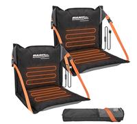 EULANT Inflable Cojín de Asiento con Calefacción, Calefactado Asiento de Estadio con Respaldo,Portátil Plegable Silla para Invierno Camping Playa Kayak Senderismo Eventos Deportivos Conciertos