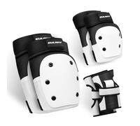 EULANT Rodilleras y Coderas para Adolescentes & Adultos,Protecciones Patines para Chico & Niña,Kit Protector para Patinar Monopatín Esqui Bici Skate,Muñequera para Patines,Blanco L