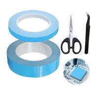 EULAPGOE 2 Rollos de Cinta Térmica Adhesiva de Doble Cara para Disipador de Calor de Luces LED, PC y Más, Aislado Eléctricamente