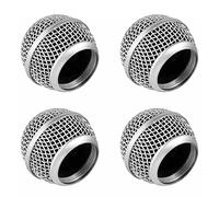 EULAPGOE 4 Piezas Cabeza de Micrófono de Metal, Cabeza de Micrófono de Metal con Esponja, Compatible con Micrófono SM58 (Plata)