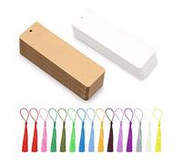 EULAPGOE 60 Piezas Papel Kraft Marcadores, Borlas de Marcadores en Blanco de Papel Kraft, Borlas de 14 Colores, Set Marca Paginas Libros Regalo Lectura para Niños, Hombres y Mujeres