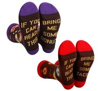 EULAPGOE Calcetines Divertidos de Agodon, Calcetines de Deporte Largos Personalizados con Letras Impreso IF YOU CAN READ THIS, Medias de Equipo Casual para Mujeres Hombres en Navidad, 2 Pares