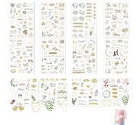 EULAPGOE Decoración Boda Pegatinas álbum 144 Unidades Pegatinas Decorativas Vintage Modernas para Libro de firmas tamaño A5 Estilo Bohemio para Invitados