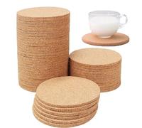 EULAPGOE Posavasos de Corcho, 25 Elegantes Posavasos de Corcho - 10 cm de diámetro, 3 mm de Grosor - Reutilizables, absorbentes y protegen Sus Muebles hogar, la Oficina, el Bar y el Restaurante