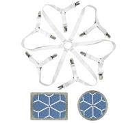 EULAPGOE Tensor ajustable para sábanas ajustables de 6 lados Correas elásticas de sujeción para todos los colchones redondos y cuadrados (blanco)