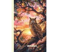 Eule Notizbuch: A5 liniertes Heft (6x9) - 100 Seiten - Geschenk für Eulen Fans - Tier Tagebuch