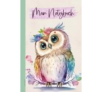 Eule Notizbuch: Eule auf Buch A5 Dot Grid für Notizen und Erinnerungen schönes Geschenk mit Eulenmotiv die Eulen Kleinigkeit für Frauen praktisch zum Geburtstag und Jubiläum oder als Dankeschön