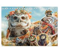 Eulen-Style. Noble Trendsetter (Tischkalender 2026 DIN A5 quer), CALVENDO Monatskalender: Ein Jahr voll federleichter Eulen-Noblesse und Eleganz