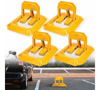 Eulenke 4 cerradura de aparcamiento con 12 llaves, Barrera de Parking con 16 tornillos de expansión, Barrera de estacionamiento Plegable, amarillo cerradura universal para aparcamiento