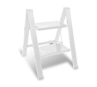 Eulenke Escalera de escalera de 2 escalones, plegable, ligera, escalera plegable, de pie, manivela de aluminio, escalera antideslizante con protección plegable, escalera plegable para el hogar, cocina