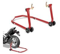 Eulenke - Soporte de repuesto trasero con adaptador en U, gato de moto para casi todas las motocicletas, soporte de moto hasta 300 kg, elevador de montaje ajustable en ancho, rojo