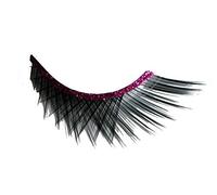 Eulenspiegel 001240 - Pestañas artificiales, negras cruzadas, con cinta rosa, 1 ml pegamento especial para pestañas, instrucciones, para carnaval, fiesta temática