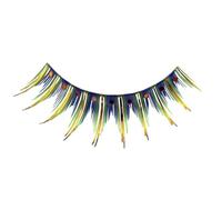 Eulenspiegel 001400 - Pestañas artificiales, verde/amarillo metálico, para carnaval, fiesta temática