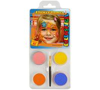 Eulenspiegel 204863 - Set de maquillaje Flower-Power, para aprox. 40 máscaras, colores de maquillaje, carnaval, fiesta temática