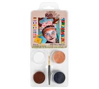 Eulenspiegel 205006 - Set de maquillaje ciervo, para aprox. 40 máscaras, colores de maquillaje, carnaval, fiesta temática