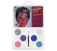 Eulenspiegel 206089 - Paleta de maquillaje My Beauty, 5 x 3,5 ml color, 1 purpurina, 1 pincel, 1 instrucciones, colores de maquillaje
