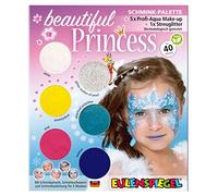 Eulenspiegel 207031 - Paleta de maquillaje Bella Princesa, instrucciones para 5 máscaras de princesa, maquillaje infantil, maquillaje de carnaval