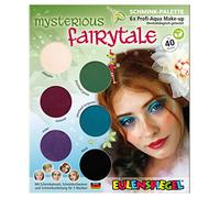 Eulenspiegel 207062 - Paleta de maquillaje Mysterious Fairytale, instrucciones para 5 máscaras de hadas, maquillaje infantil, maquillaje de carnaval