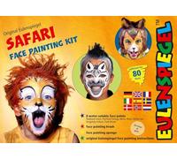 Eulenspiegel - 208120 - Paleta de maquillaje Safari Face, 8 colores aqua profesionales, 1 esponja, 1 pincel, 1 guía de maquillaje