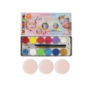 Eulenspiegel 212219 - Paleta metálica Ice Princess, 10 x 3,5 ml pintura, 2 x purpurina, 2 pinceles, vegana, colores de maquillaje