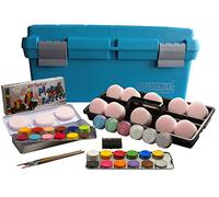 Eulenspiegel 299548 - Estuche de maquillaje para principiantes, 24 colores aqua profesionales, 6 x purpurina, 10 esponjas, 1 esponja para barba incipiente, 3 pinceles