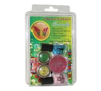 Eulenspiegel 730584 - Glitter Tattoo Set Mariposa, set purpurina, mariposa, carnaval, Halloween, fiesta temática