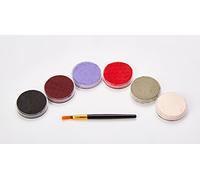 Eulenspiegel - Paleta de maquillaje Mr. & Mrs. Vampire, 6 colores | Con 5 colores de maquillaje, sangre en pasta, pincel e instrucciones, para Carnaval y Halloween