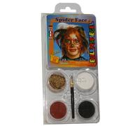 Eulenspiegel - Set de maquillaje Cara de araña | Pinceles e instrucciones, pinturas de maquillaje para unas 30 máscaras, para Carnaval y fiestas temáticas