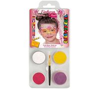 Eulenspiegel - Set de motivos de maquillaje Unicornio, 4 colores | Con pincel e instrucciones, pinturas para maquillaje para unas 40 máscaras, para Carnaval y fiestas temáticas