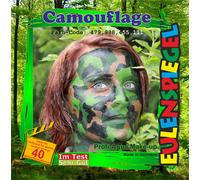Eulenspiegel Set Tema Camuflaje, Schmink-Set Con Schmink-Anleitung, 1 Pincel