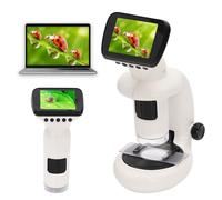 EULEUY 2en1 Microscopio para niños con Portaobjetos Microscopio, Microscopio Digital para niños Portatil con Pantalla LCD de 2,4 Pulgadas y Gran Aumento de 1000X.Regalo niño 3-8 años