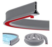 Eulihent Barrera Agua Ducha 2M, Barrera de Agua para Flexible y Cortable, Borde Plato Ducha Autoadhesivo, Perfil Silicona Ducha, para Cabina de Ducha para Lavabo de Cocina (Gris)