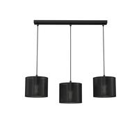 Euluna Lámpara colgante Jovin, 3 luces, lineal, negro