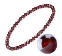 EUMENIDES Pulsera de piedra natural para mujer, Ojo de tigre, CALIDAD A, 7,5 pulgadas, 4/6/8 MM (Granate, 3MM)