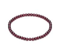 EUMENIDES Pulsera de piedra natural para mujer, turmalina, ojo de tigre, obsidiana, piedra de ágata, calidad A, 18 cm, 4/6 mm, Piedra