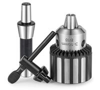 Eumtenr Portabrocas R8 súper resistente, capacidad de 5/8 pulgadas con vástago de precisión R8 y llave de apriete de mandíbula K32 (B18 3-16 mm)