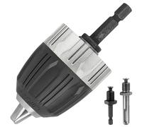 Eumtenr Portabrocas sin llave de 0,8-10 mm 3/8-24UNF para husillo de rosca de 3/8-24UNF, con vástago hexagonal de 1/4 pulgadas y adaptador de conversión rápida de vástago SDS Plus (blanco y negro)