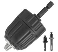 Eumtenr Portabrocas sin llave de 0,8-10 mm 3/8-24UNF para husillo de rosca de 3/8-24UNF, con vástago hexagonal de 1/4 pulgadas y adaptador de conversión rápida de vástago SDS Plus (negro)