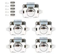 EUNEWR 5PCS Botón pulsador Gabinete Cerradura,Botones de Presión para Puerta de Armario sin llave,Botón de Cierre Cerraduras de Pestillo para Caravana Autocaravanas Yates Cajones Barcos o Armarios