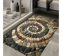 EUnicamaikoo Antideslizante Seca Rápido Absorbente Alfombra Terciopelo Cristal Piedra Espiral 3D para Entrada Baño
