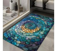 EUnicamaikoo Antideslizante Seca Rápido Absorbente Alfombra Terciopelo Cristal Piedra Espiral 3D para Entrada Baño