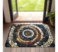 EUnicamaikoo Antideslizante Seca Rápido Absorbente Alfombra Terciopelo Cristal Piedra Espiral 3D para Entrada Baño