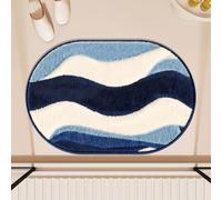 EUnicamaikoo Arte Abstracta Alfombra Cachemira Falsa Hogar Baño Entrada Absorbente Fácil De Cuidar Antideslizante Pie Pad